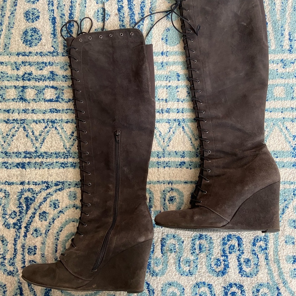 SOLD Stuart Weitzman Suede Lace Up Boots